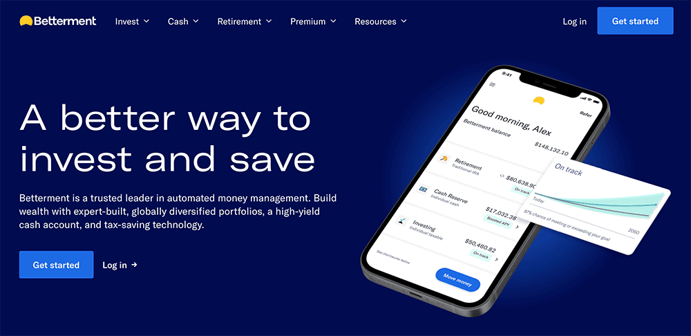 betterment homepage.