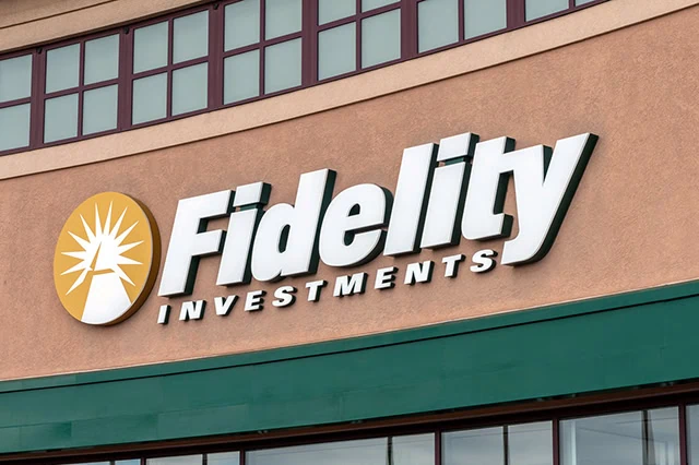 a fidelity sign above an office.