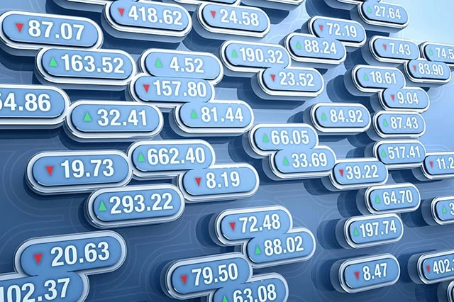 random stock market tickers.