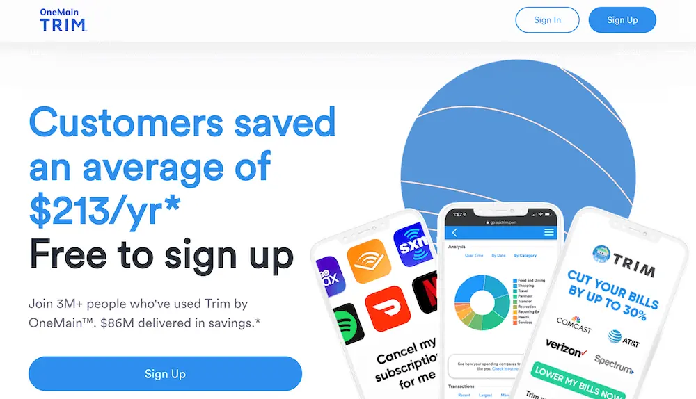 Trim signup